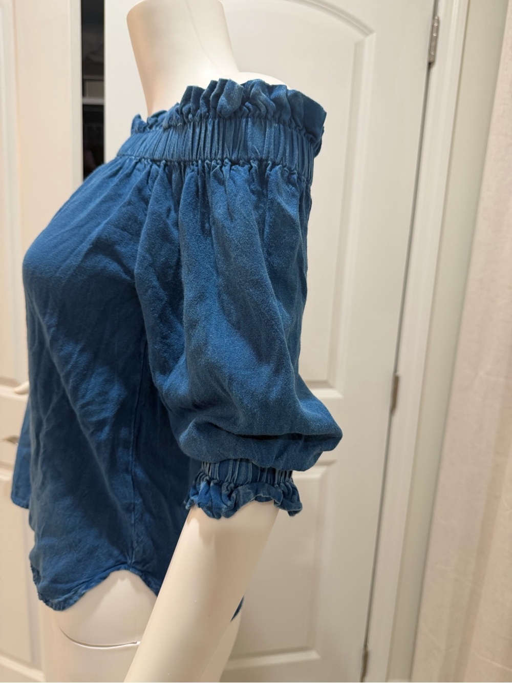 Style Envy Off-Shoulder Ruffled Top - Blue - Picture 2 of 5